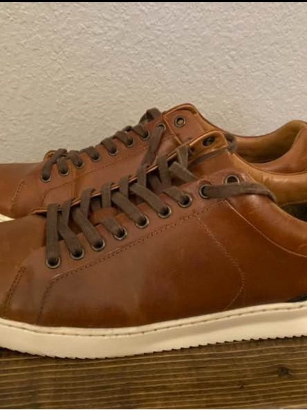 Franco Fortini Brown Leather Low-Top Sneakers with White Sole